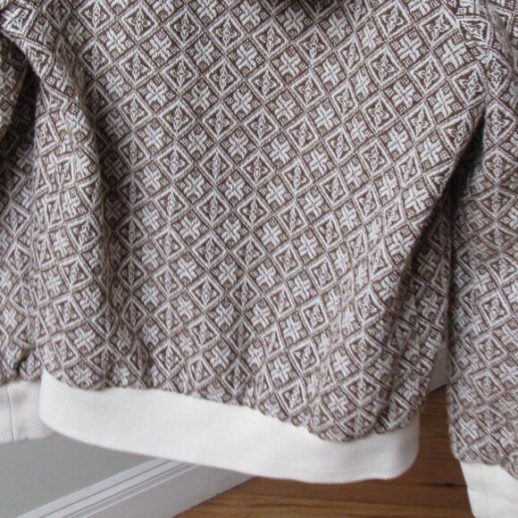 STUSSY Women's Zip Up Skater Hoodie Brown Geometric Pattern Juniors Medium - Picture 8 of 14